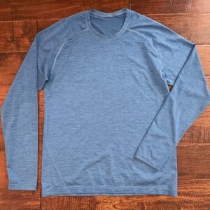 Lululemon Tech Tee Long Sleeve Teal Lightweight Stretch Performance Size Medium